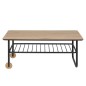 Table basse WHITNEY, feuille de chêne sauvage, base en métal, bois/noir