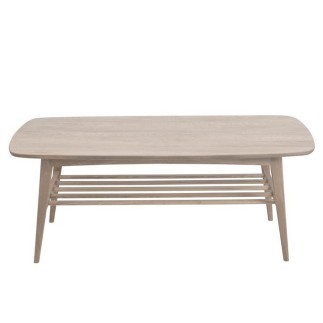 Table basse WANDY, plateau en bois pigmenté clair