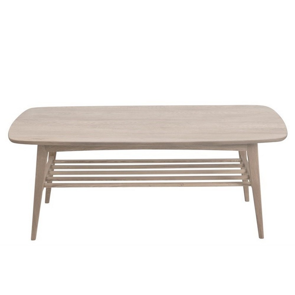 Table basse WANDY, plateau en bois pigmenté clair