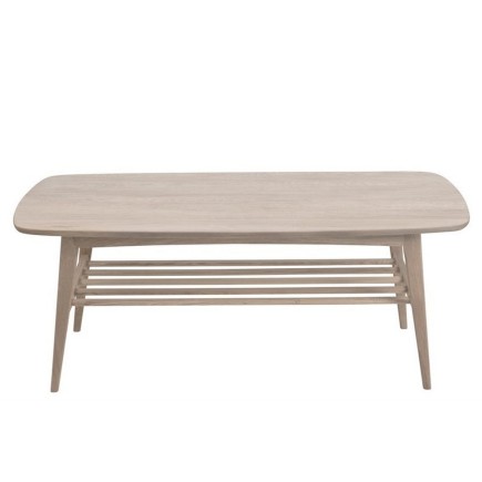 Table basse WANDY, plateau en bois pigmenté clair