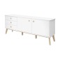Buffet CENZO, 2 portes, 3 tiroirs, blanc
