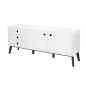 Buffet CEDRIC, 2 portes, 3 tiroirs, blanc, blanc laqué/noir