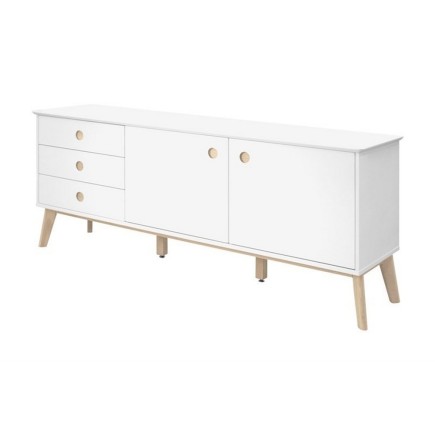 Buffet CELIO, 2 portes, 3 tiroirs, blanc