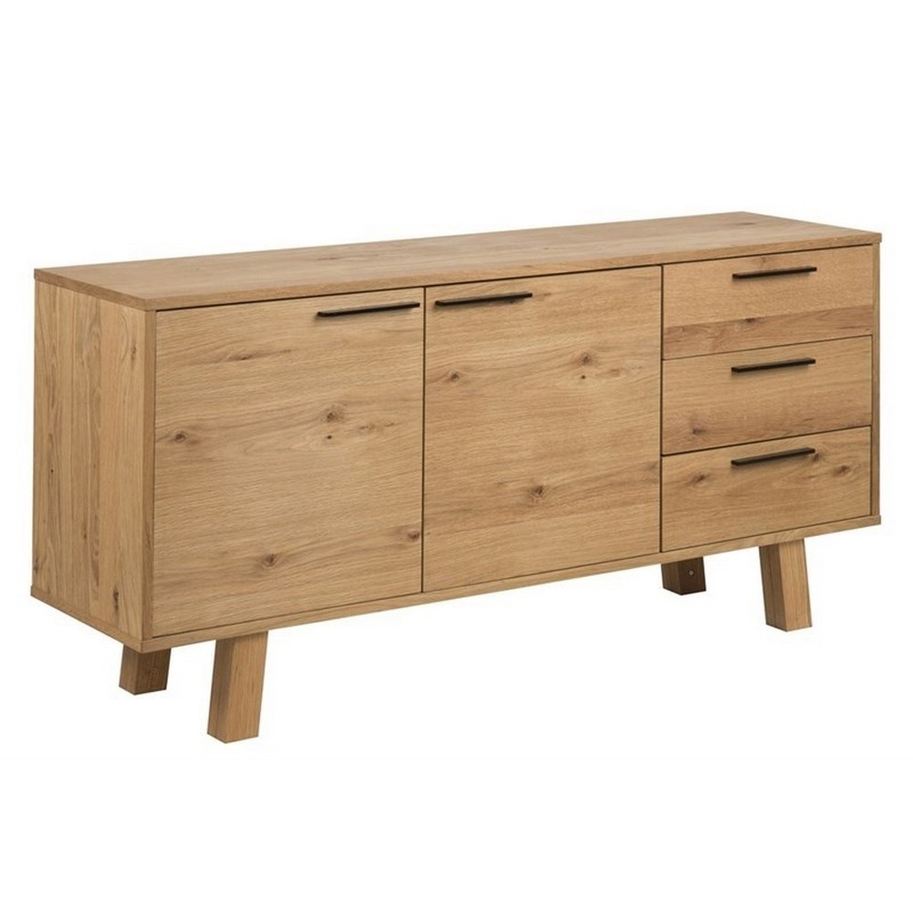 Buffet CHARLY, chêne sauvage plaqué, bois