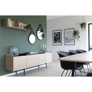 Buffet CORENTIN, 4 portes, plaqué chêne, bois