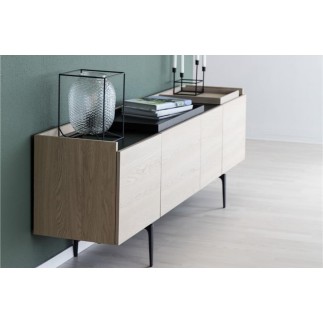 Buffet CORENTIN, 4 portes, plaqué chêne