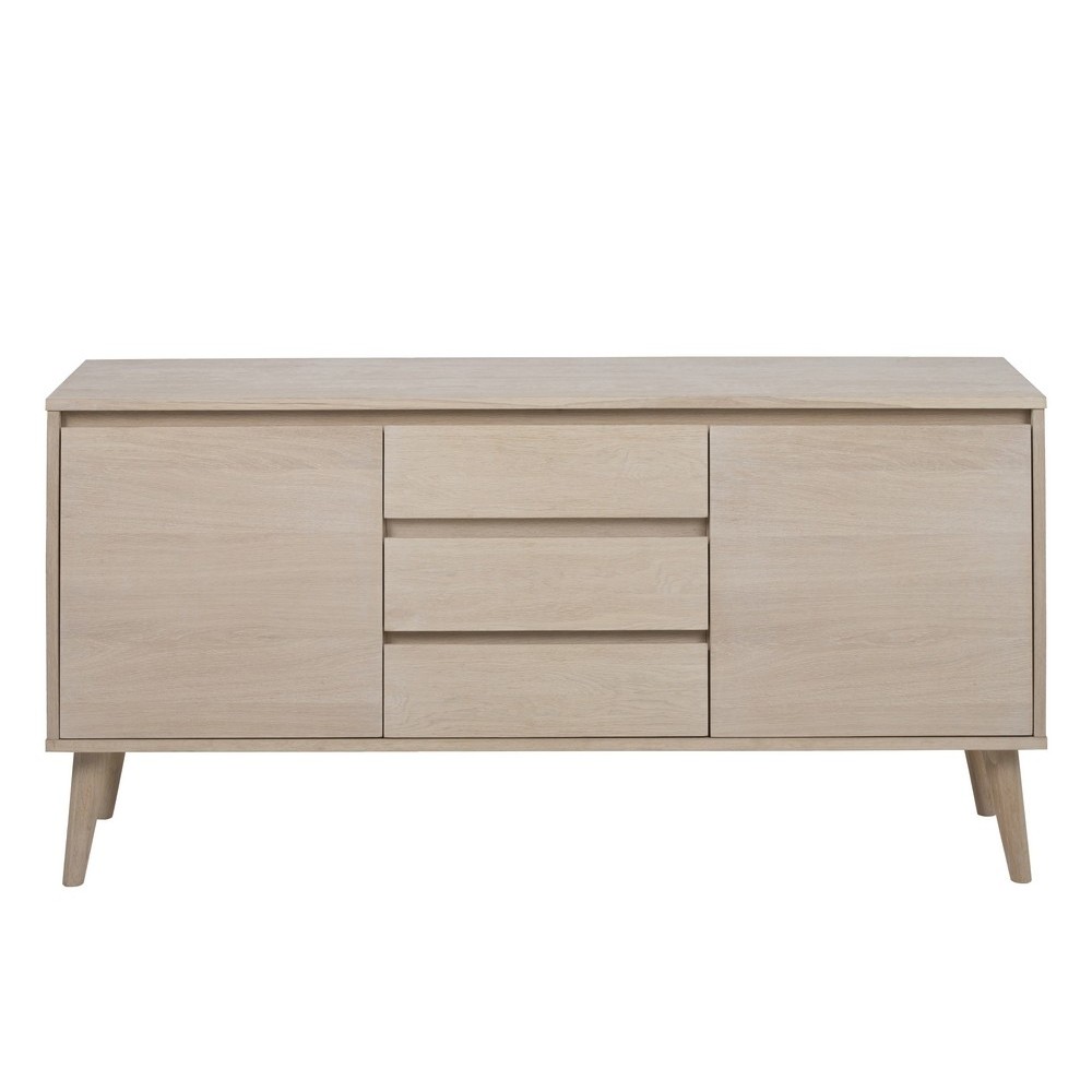 Buffet NAGOYA, bois solide, placage chêne,