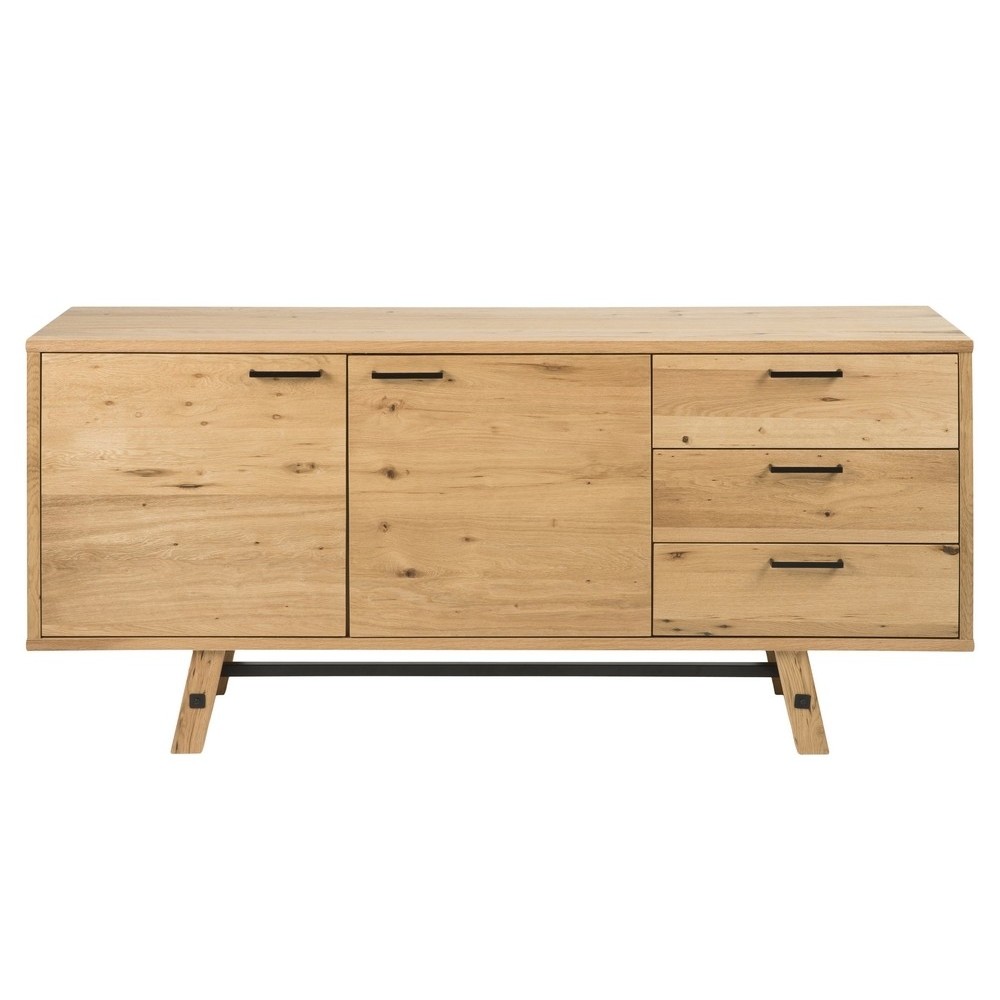 Buffet STONE, plaqué chêne sauvage brossé, bois