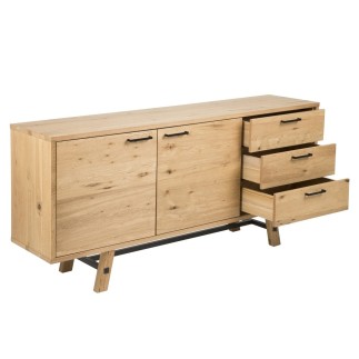 Buffet STONE, plaqué chêne sauvage brossé