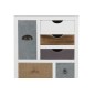 Commode TANYA, bois blanc, 9 tiroirs, multicolore