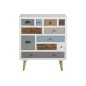 Commode TANDY, bois blanc, 11 tiroirs, multicolore