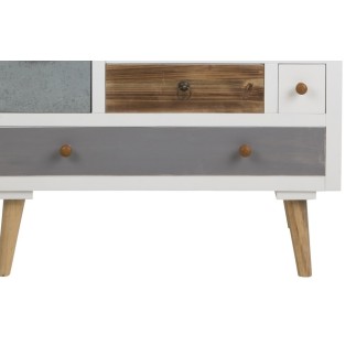 Commode TANDY, bois blanc, 11 tiroirs