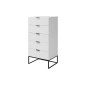 Armoire KOSI, 5 tiroirs, blanc, blanc/noir