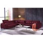 Canapé d'angle en cuir de buffle italien de luxe 6/7 places, PRESTIGIA, bordeaux, angle gauche Canapé d'angle en cuir de buffle italien de luxe 6/7 places, PRESTIGIA, bordeaux, angle gauche