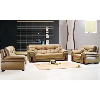 Ensemble OXFORD 3 pièces canapé 3 places + 2 places + fauteuil en cuir luxe italien vachette , écru