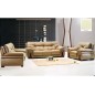 Ensemble OXFORD 3 pièces canapé 3 places + 2 places + fauteuil en cuir luxe italien vachette , écru
