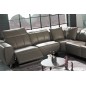 Canapé d'angle relax en cuir de buffle italien de luxe avec 2 relax électriques, 7/8 places, MONTE CARLO, couleur moka, angle ga