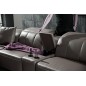Canapé d'angle relax en cuir de buffle italien de luxe avec 2 relax électriques, 7/8 places, MONTE CARLO, couleur moka, angle ga