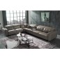 Canapé d'angle relax en cuir de buffle italien de luxe avec 2 relax électriques, 7/8 places, MONTE CARLO, couleur moka, angle ga