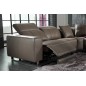 Canapé d'angle relax en cuir de buffle italien de luxe avec 2 relax électriques, 7/8 places, MONTE CARLO, couleur moka, angle ga