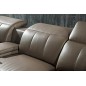 Canapé d'angle relax en cuir de buffle italien de luxe avec 2 relax électriques, 7/8 places, MONTE CARLO, couleur moka, angle ga