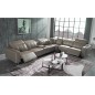 Canapé d'angle relax en cuir de buffle italien de luxe double relax électrique, 7/8 places, MONTE CARLO, couleur moka, angle dro