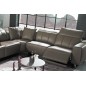 Canapé d'angle relax en cuir de buffle italien de luxe double relax électrique, 7/8 places, MONTE CARLO, couleur moka, angle dro