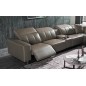 Canapé d'angle relax en cuir de buffle italien de luxe double relax électrique, 7/8 places, MONTE CARLO, couleur moka, angle dro
