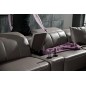 Canapé d'angle relax en cuir de buffle italien de luxe double relax électrique, 7/8 places, MONTE CARLO, couleur moka, angle dro