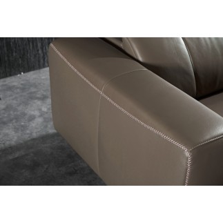 Canapé d'angle relax en cuir de buffle italien de luxe double relax électrique, 7/8 places, MONTE CARLO, couleur moka, angle dro