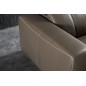 Canapé d'angle relax en cuir de buffle italien de luxe double relax électrique, 7/8 places, MONTE CARLO, couleur moka, angle dro