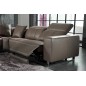 Canapé d'angle relax en cuir de buffle italien de luxe double relax électrique, 7/8 places, MONTE CARLO, couleur moka, angle dro