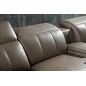 Canapé d'angle relax en cuir de buffle italien de luxe double relax électrique, 7/8 places, MONTE CARLO, couleur moka, angle dro