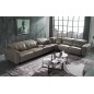 Canapé d'angle relax en cuir de buffle italien de luxe double relax électrique, 7/8 places, MONTE CARLO, couleur moka, angle dro
