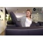 Canapé d'angle relax en cuir de buffle italien de luxe avec 2 relax électriques, 7/8 places, MONTE CARLO, couleur noire, angle g