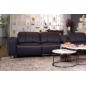 Canapé d'angle relax en cuir de buffle italien de luxe double relax électrique, 7/8 places, MONTE CARLO, couleur noir, angle dro