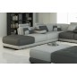 Canapé d'angle en 100% Tout Cuir intégral italien 7/8 places ELIXIR PRESTIGE, avec 3 poufs et la table, gris foncé et gris clair Canapé d'angle en 100% Tout Cuir intégral italien 7/8 places ELIXIR PRESTIGE, avec 3 poufs et la table, gris foncé et gris clair