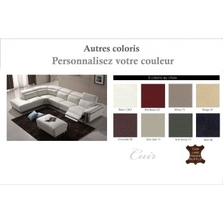 1er paiement de la commande Canapé d'angle relax en cuir buffle italien de luxe relaxino, couleur personnalisée, angle gauche -