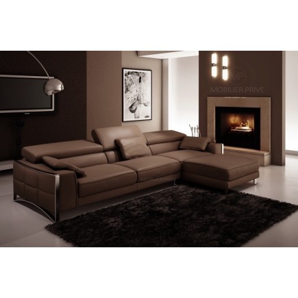 Acompte de la commande de Mr DABE Bakary, 1X Canapé d'angle en cuir italien 5 places suede, chocolat, angle droit, total 2085,00