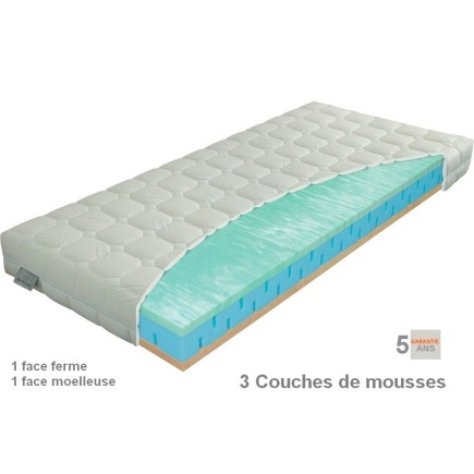 Matelas Parten Biogreen 3 couches de mousses haute qualité Biogreen, épaisseur 18 cm. 140x200 cm, MATERASI