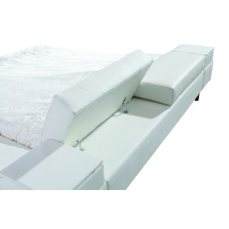 Lit en cuir italien de luxe ATHENA, blanc.