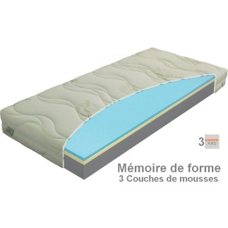 Matelas Polargel MemoryVisco-T3 mémoire de forme de 3 couches de mousses haute qualité, épaisseur 20 cm. 140x190 cm, MATERASI