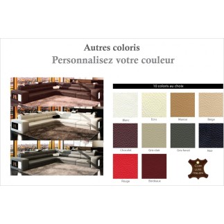 Canapé d'angle en cuir italien 6/7 places DIVINA, couleurs personnalisées