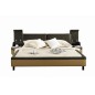 Lit en cuir italien de luxe ATHENA, chocolat et beige, 180x200