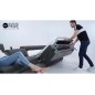Canapé relax et convertible en cuir de buffle italien de luxe 5/6 places YUCA, noir