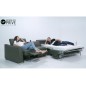Canapé relax et convertible en cuir de buffle italien de luxe 5/6 places YUCA, gris foncé