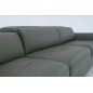 Canapé relax et convertible en cuir de buffle italien de luxe 5/6 places YUCA, gris foncé