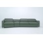 Canapé relax et convertible en cuir de buffle italien de luxe 5/6 places YUCA, gris foncé