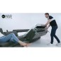 Canapé relax et convertible en cuir de buffle italien de luxe 5/6 places YUCA, gris foncé
