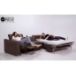 Canapé relax et convertible en cuir de buffle italien de luxe 5/6 places YUCA, chocolat